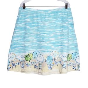 J. Jill Beach Scene A-Line Pull On Skirt Large